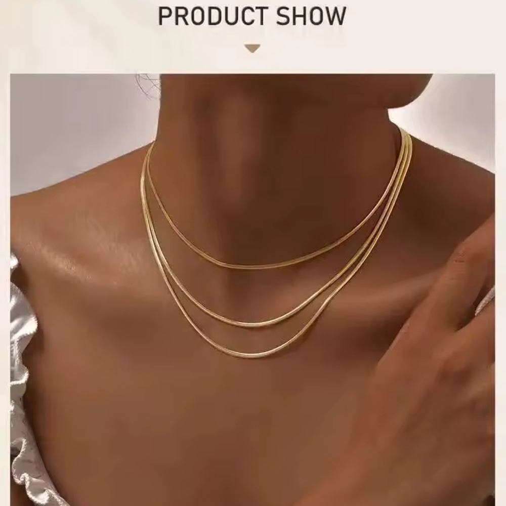 ClearanceStainless Steel Gold Layered Necklace